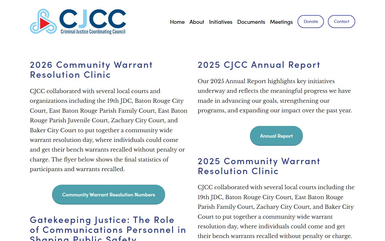 East Baton Rouge Parish inmate population CJCC reports library